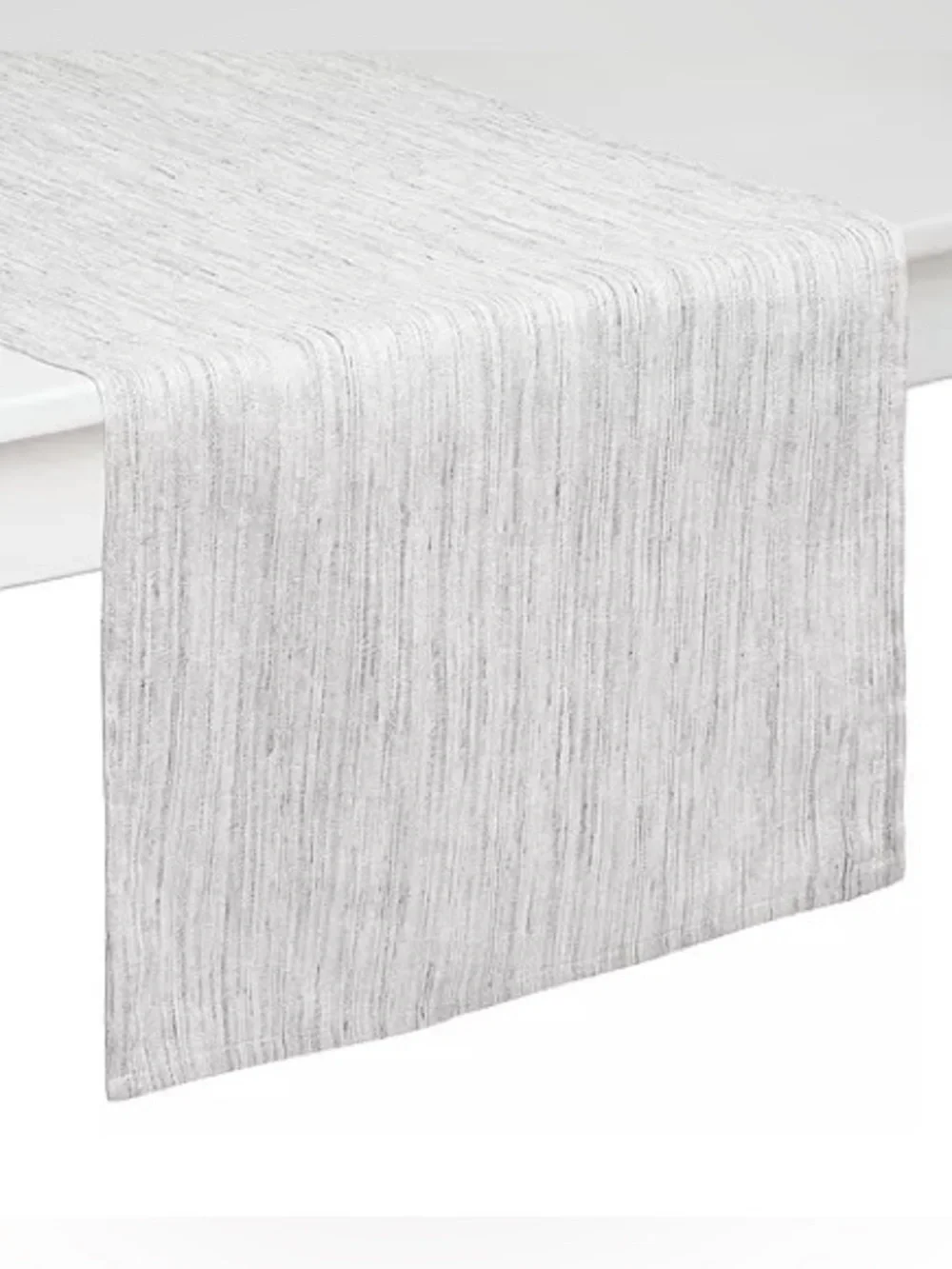 Neutral Light Gray Textured Table Runner - Home Dining